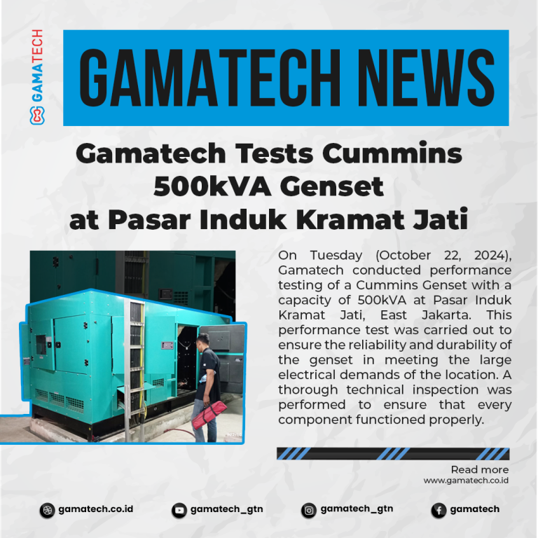 Gamatech Tests Cummins 500kVA Genset at Pasar Induk Kramat Jati